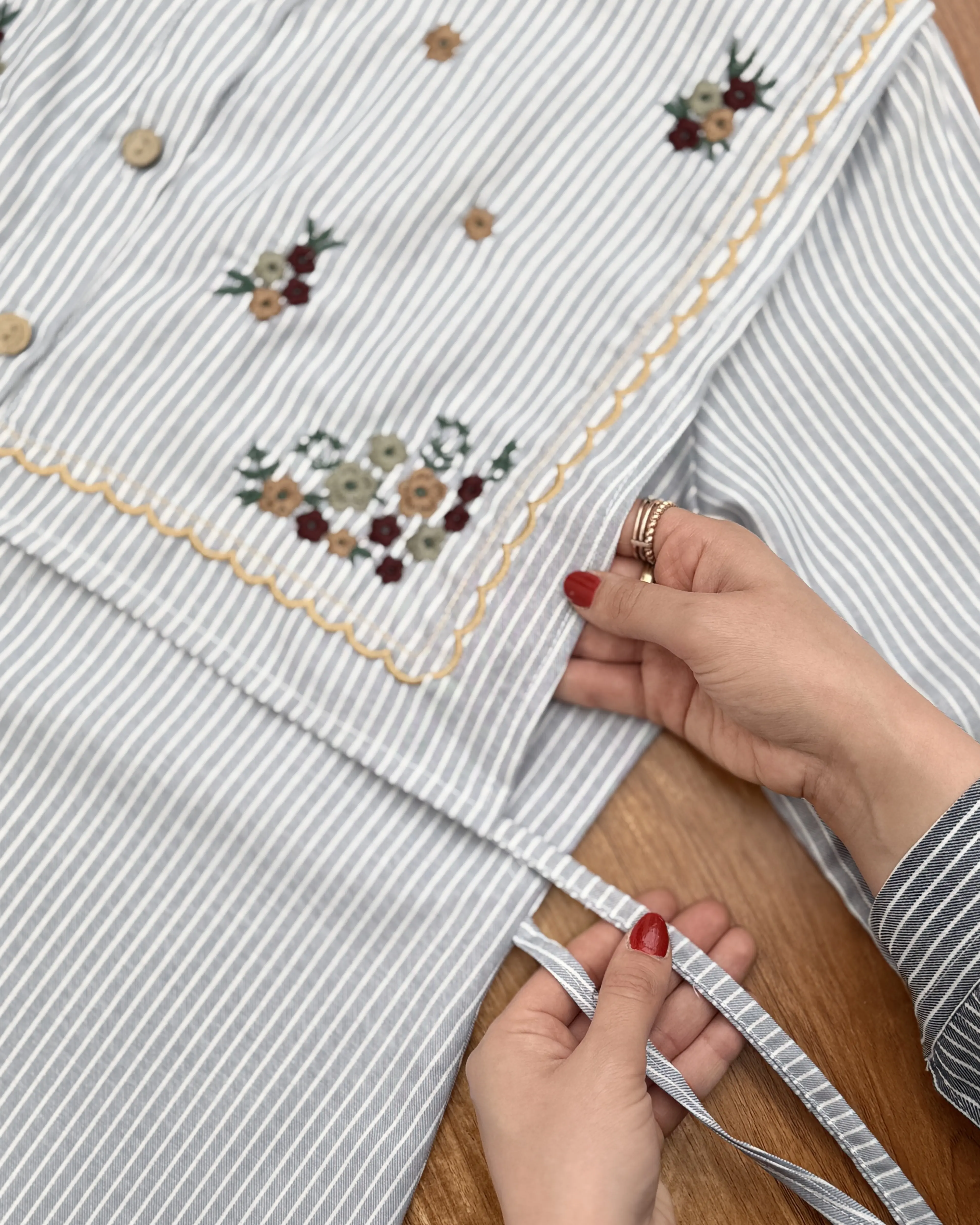 پیراهن مانتویی دیپلمات نخی مدل نیلی